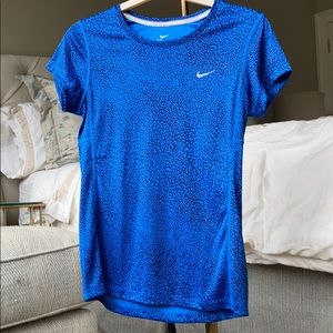 Nike Running dri-fit blue and black workout tee